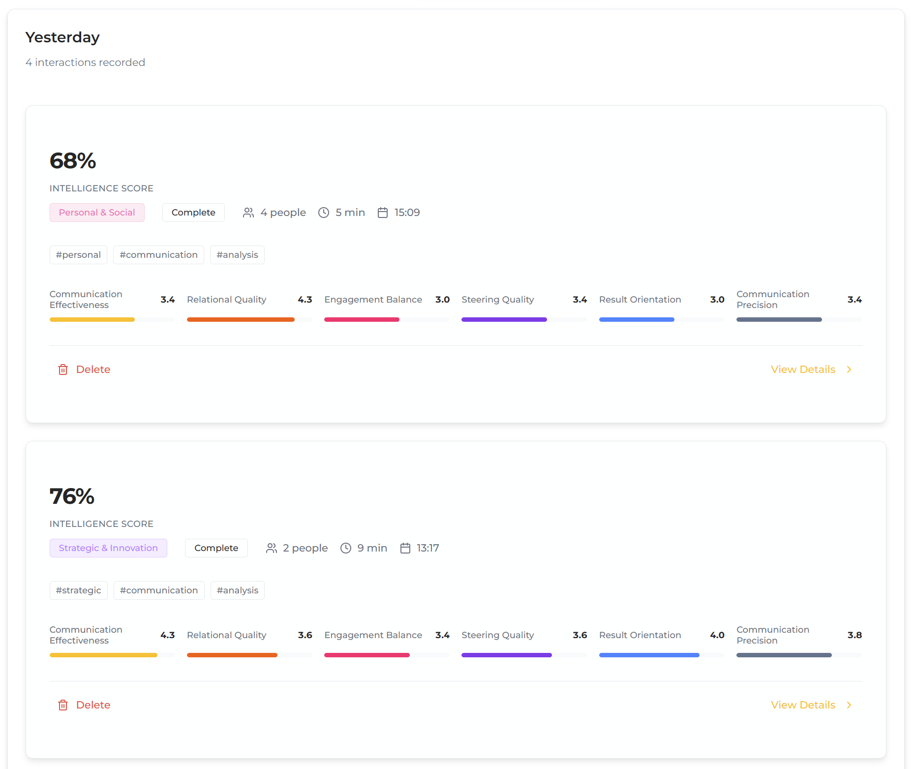 Conversation history
